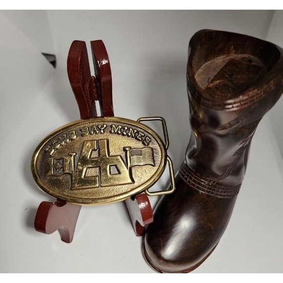 ECHO BAY Gold Silver Mine Collectable Brass Belt Buckle Canada USA Western Wear - Picture 2 of 7